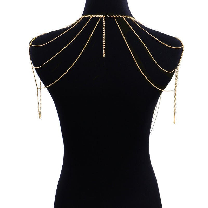 Golden Chain Tassel Chest Chain