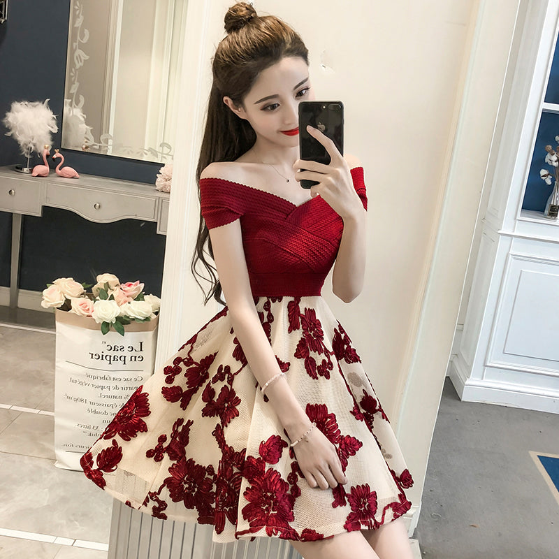 Fairy One-shoulder Short Dress Women