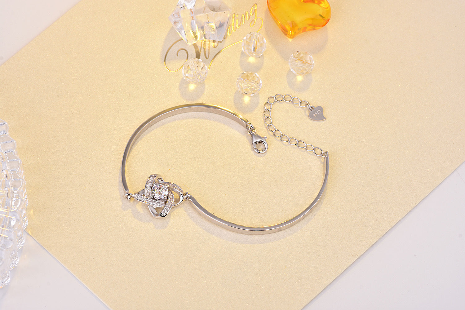 Fashion Simple S925 Sterling Silver Four-leaf Clover Bracelet