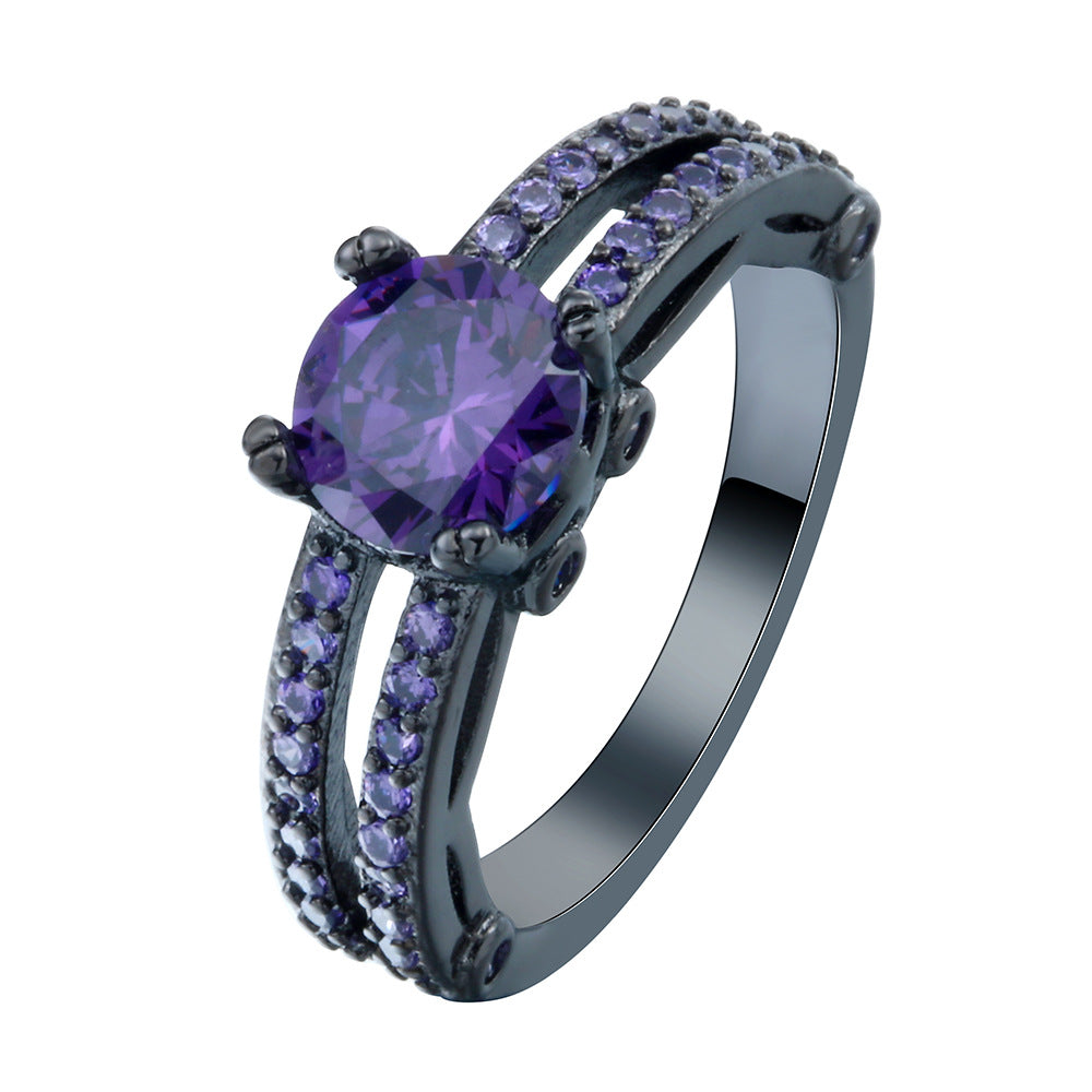 Copper Plate Inlaid Zircon Ring