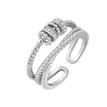 S925 Sterling Silver Rotating Ring Women's Fashion Personality