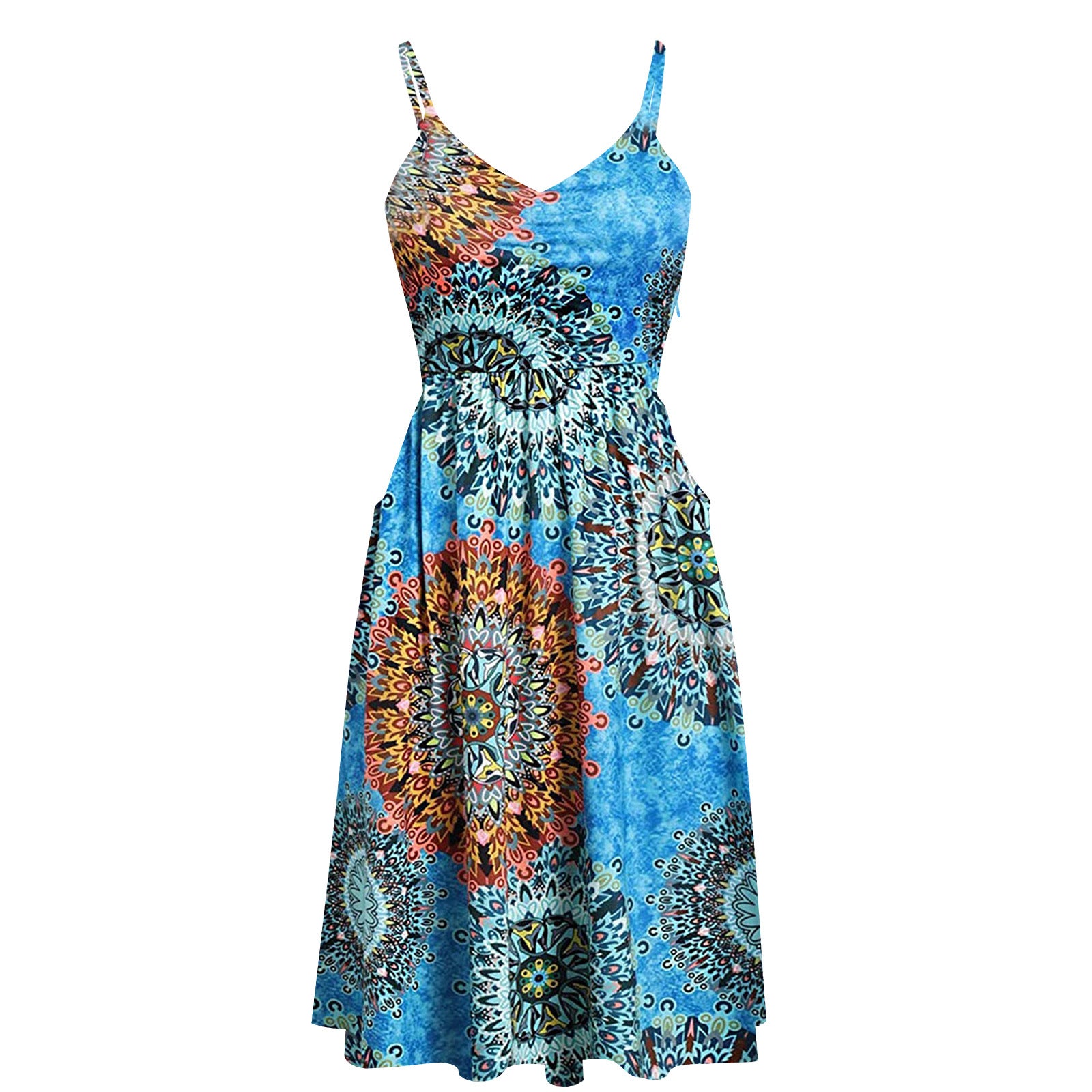 New Casual Short-Sleeved A-Line Printed Dress Women