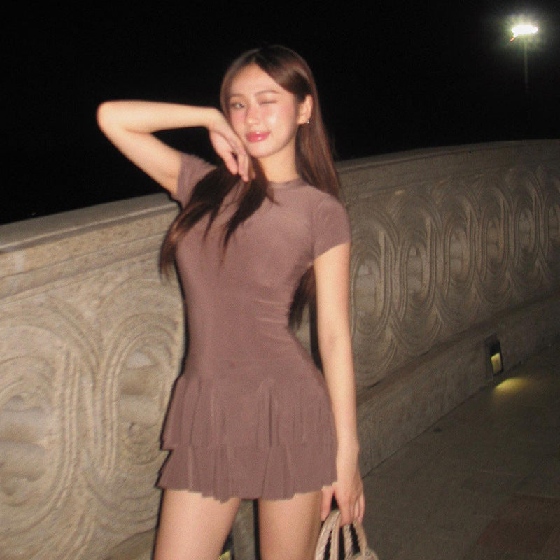 Fashion Simple Casual Short Sleeve Dress Women