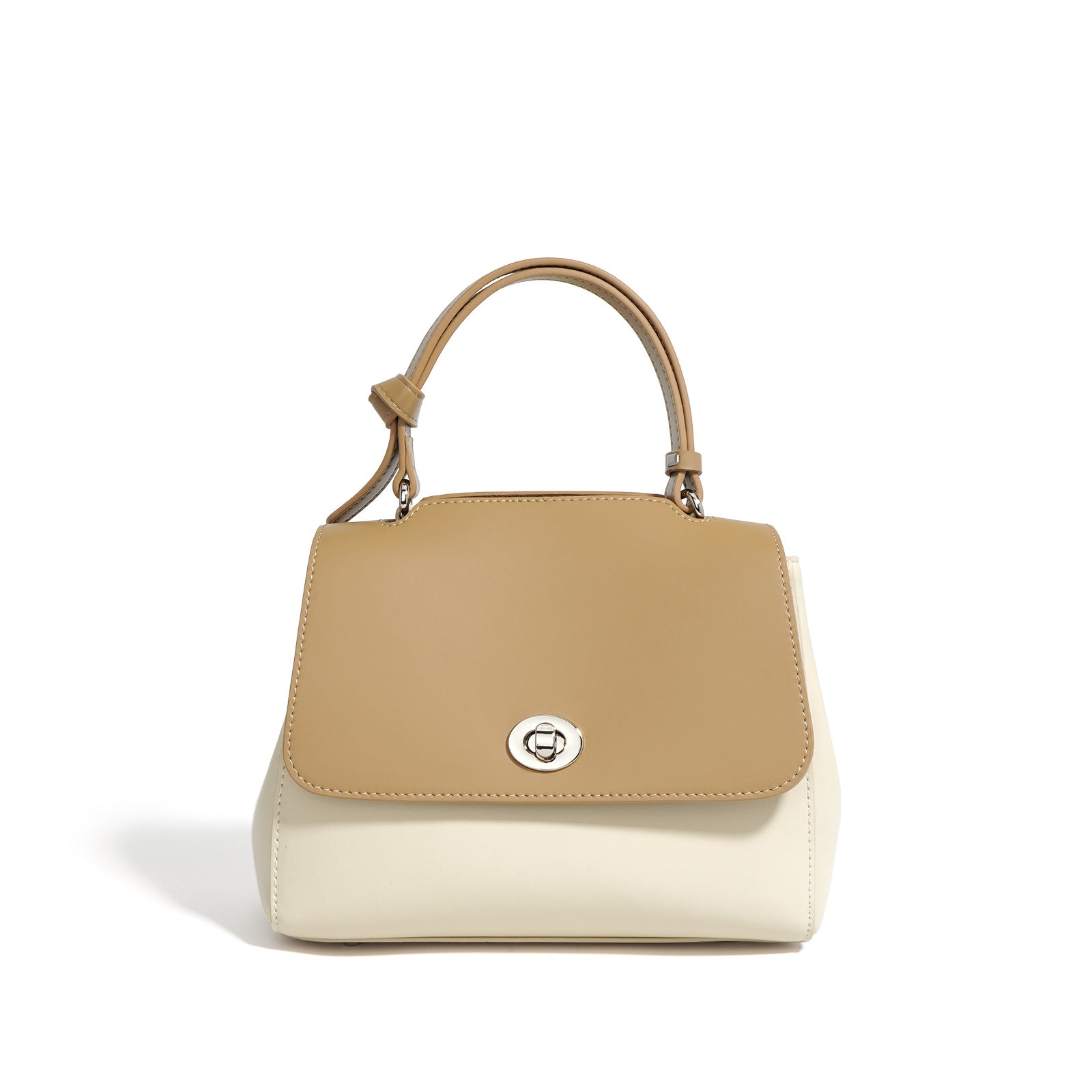 Contrast Color Cowhide Handbag Crossbody Shoulder Bag