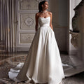 Four Seasons New Style White Satin Tube Top Simple Dress