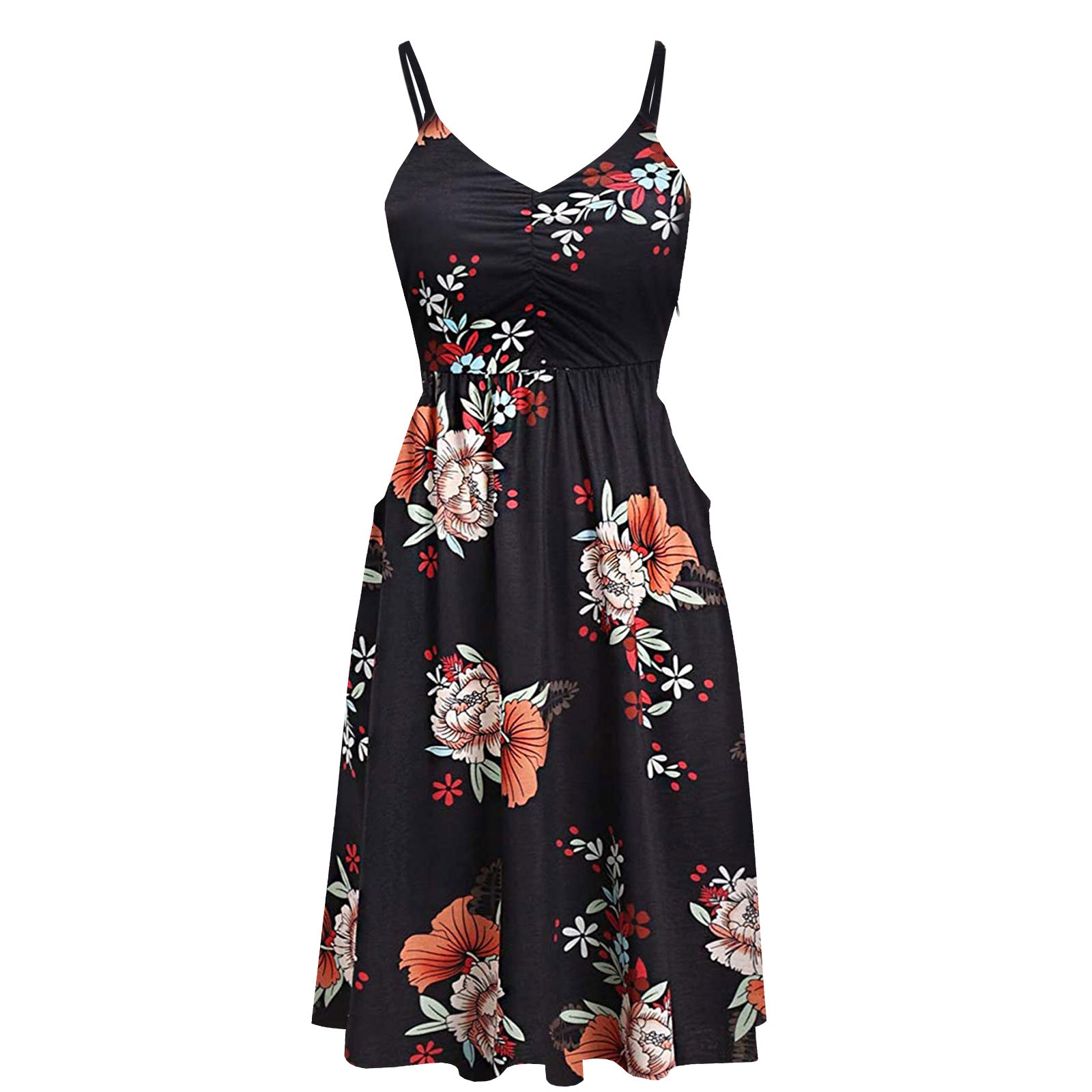 New Casual Short-Sleeved A-Line Printed Dress Women