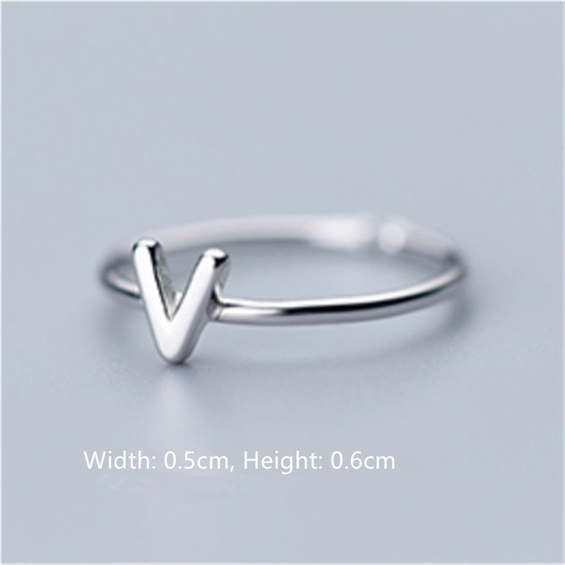 Women's Korean Style Literary Letter Ring