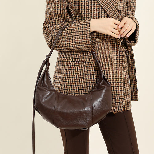 Crossbody Croissant Leather Shoulder Underarm Bag