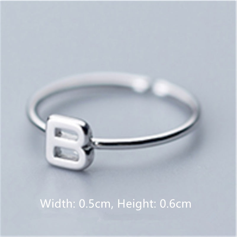 Women's Korean Style Literary Letter Ring
