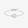 Interlocking Bracelet In 925 Sterling Silver With Micro-set Zirconia