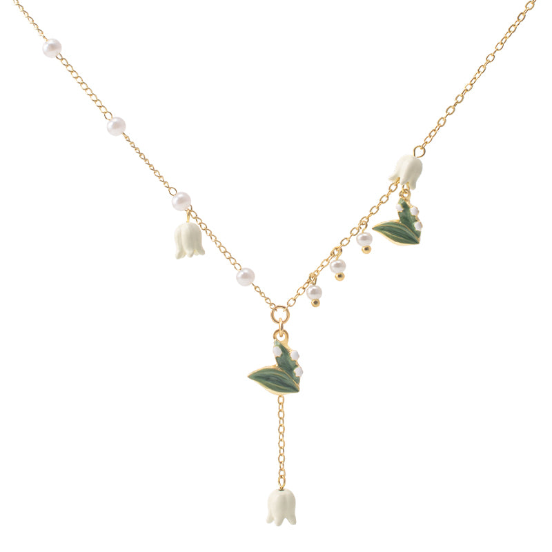 Women's Fashion Temperament Bell Orchid Flower Pendant Necklace