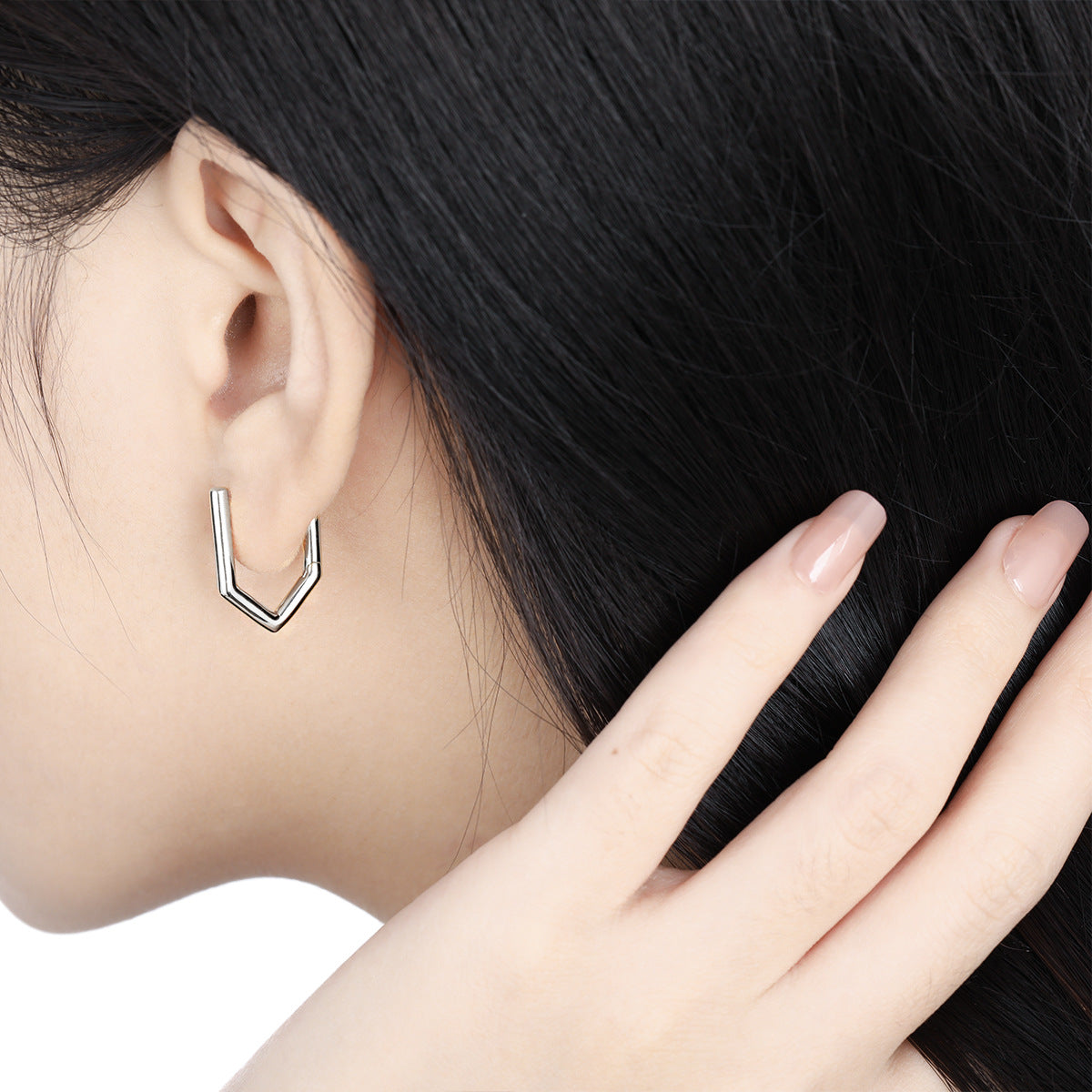Geometric Unilateral Micro Rhinestone Earrings For Women