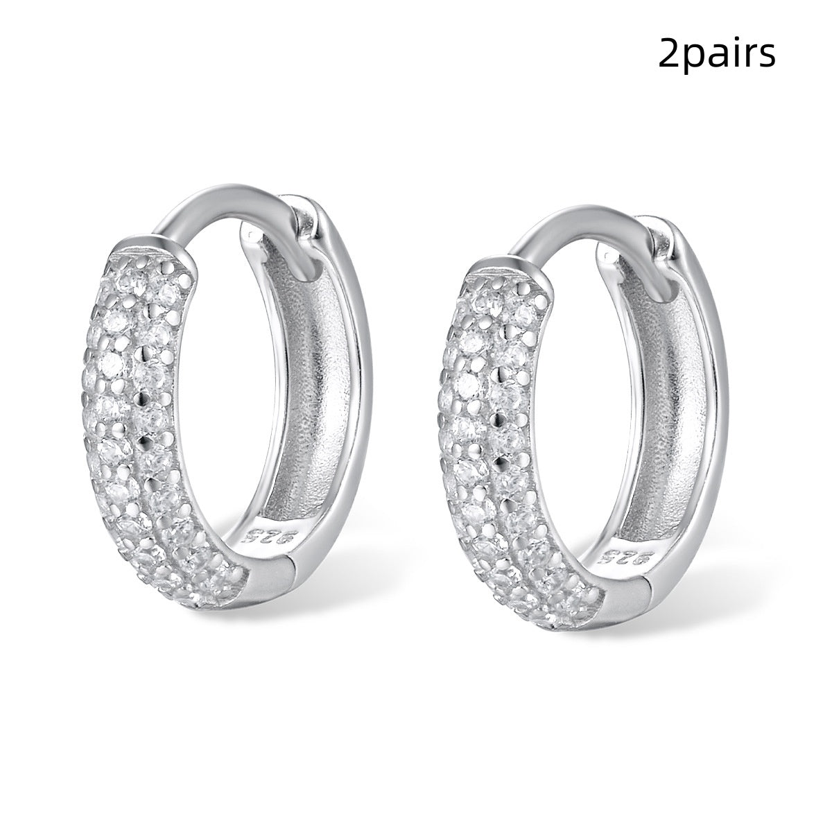 Amy Chunky Paved Hoops Earrings