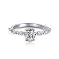 S925 Sterling Silver Egg Shape Oval 5A Zircon Ring